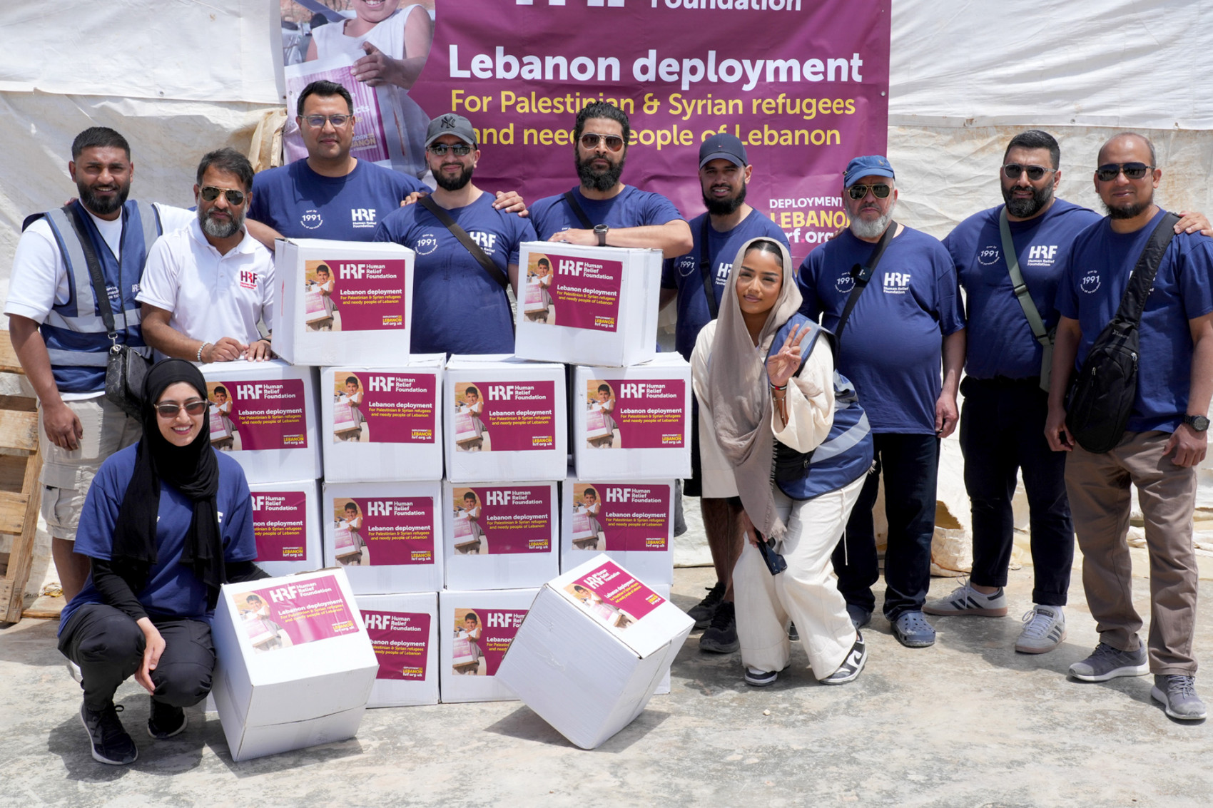 A group of HRF volunteer pose for a photo on deployment in Lebanon, May 2025.